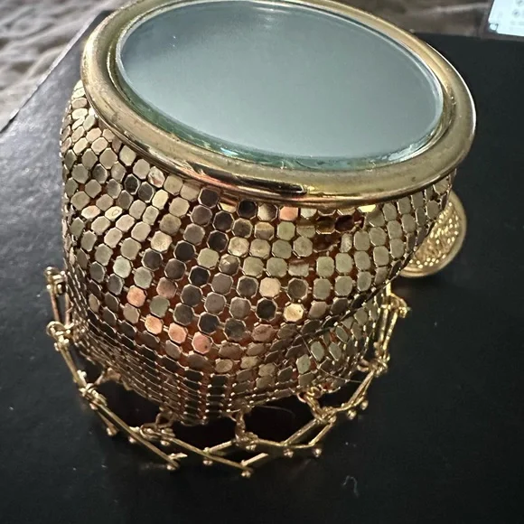 Rare Vintage Art Deco Whiting & Davis Gold Mesh Beggars Bag/Gate Top Coi… - Picture 12 of 14